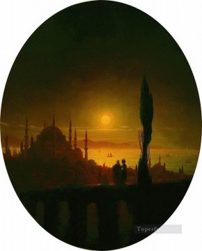 イワン・コンスタンティノヴィチ・アイヴァゾフスキー Painting - 海のそばの月明かりに照らされた夜 1847 ロマンチックなイワン・アイヴァゾフスキー ロシア